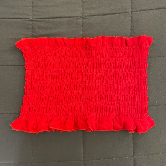 PACSUN KENDALL AND KYLIE COLLECTION ruched chiffon-like tube top RED - Picture 1 of 4